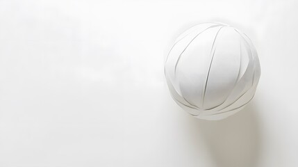 Fototapeta premium Creative minimal paper idea. Concept white basketball with white background. 3d render, 3d illustration. 