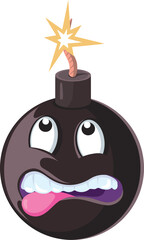 Burning bomb cartoon icon. Explosion weapon emoji