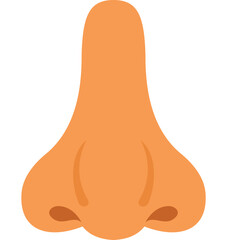 Human nose smelling breathing olfactory sense organ cartoon icon vector illustration isolated on a white background