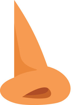 recommend clip art: Cartoon big orange nose with pointy tip is smelling something stinky, isolated on white background