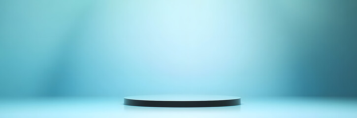 Obraz premium Abstract pastel teal color and gradient cyan light background with mint green table backdrops display product design. Turquoise empty space room for showing. Blur 3D render podium stage vector texture