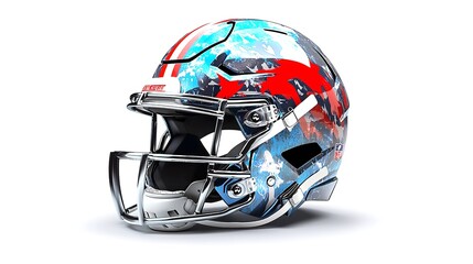 Fototapeta premium A football helmet adorned with a sleek black helmet on top