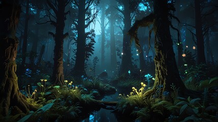 night forest in the night