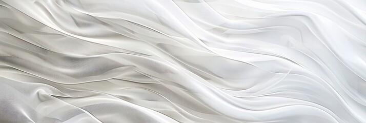 Obraz premium Abstract background in white featuring flowing lines and artistic textures, resembling silk with a three-dimensional relief effect. A sophisticated and elegant design ideal for commercial use and crea