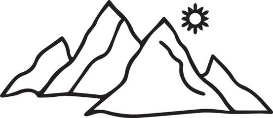 Mountain icon symbol vector image illustration