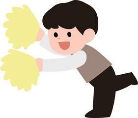 응원하는 남학생