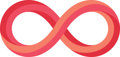 Infinity loop logo. Red geometric figure symbol
