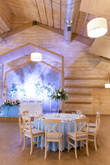 table decoration in a restaurant for a wedding banquet