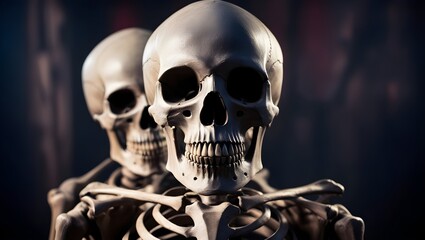 A close-up of cinematic human skeletons with AI