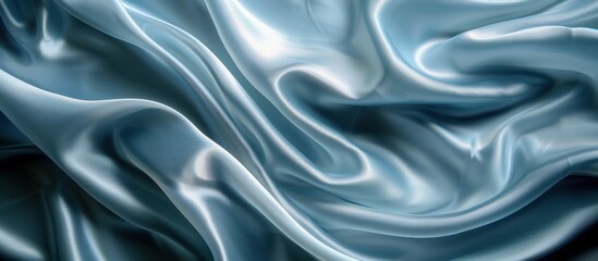 Fototapeta premium Exquisite flowing satin fabric in mesmerizing teal hues creating a captivating backdrop of elegance sophistication and high end luxury The smooth shiny material drapes gracefully