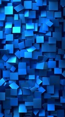 Blue background with 3D blocks in shades of blue, creating an abstract and modern design for digital or technology-themed designs