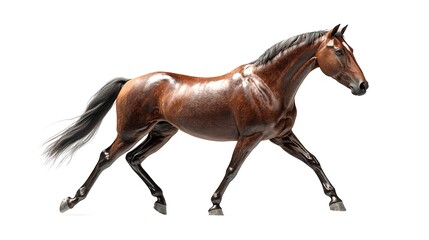 Obraz premium Bay horse isolated on transparent background