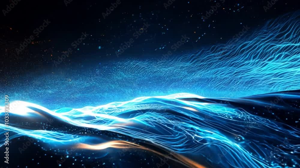 Aufkleber particle wave with slanted curved dots