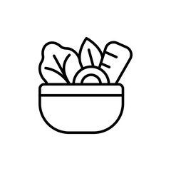 Salads outline icons, minimalist vector illustration ,simple transparent graphic element .Isolated on white background