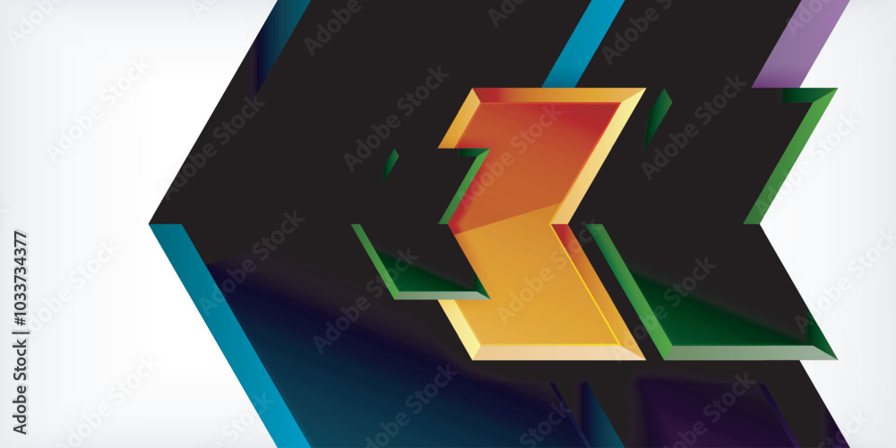 Poster vector 3d arrow techno design template