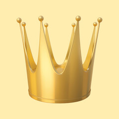 golden crown isolated on white background icon cartoon illustration
