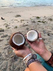 Coconuts on beach