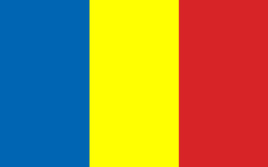 Fototapeta premium Vector flag of Chad. Accurate dimensions and official colors. Symbol of patriotism and freedom. This file is suitable for digital editing and printing of any size.