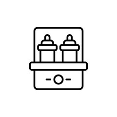 Sterilizer bottle outline icons, minimalist vector illustration ,simple transparent graphic element .Isolated on white background