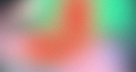 Green red pink soft color grainy gradient backdrop design, noise texture background, poster, banner, header, copy space