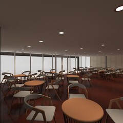 3d render Interior container cafe coffee