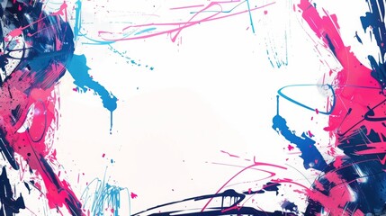 graffiti in pink and blue colors.