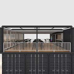 3d render container cafe coffee