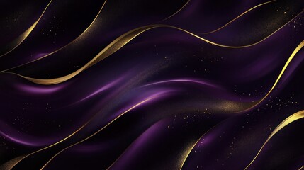 Obraz premium Abstract Purple and Gold Wavy Background