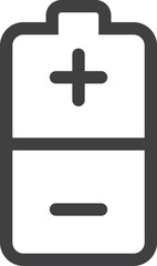 Obraz premium Electric battery black line icon. Energy element