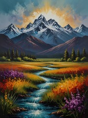 sunset in the mountains