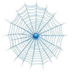 Fototapeta premium Blue spider web isolated on a white background.