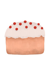 Cake with Cherry Topping on Top