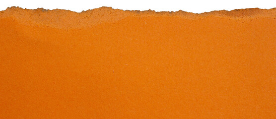 Ripped orange paper torn edges with transparent background png paper tear