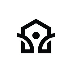 Happy People Home House Logo Design Inspiration