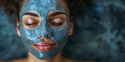 Woman applying a hydrating facial mask as part of a skincare routine, featuring moisturizing essence for facial repair and rejuvenation. A beauty treatment focused on skin hydration and restoration.
