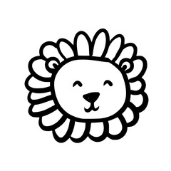 Lion Head Hand drawn Icon