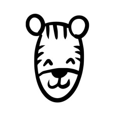 Zebra Head Hand drawn Icon