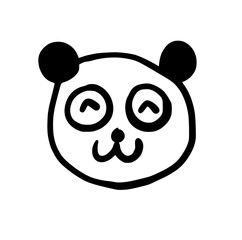 Panda Head Hand drawn Icon