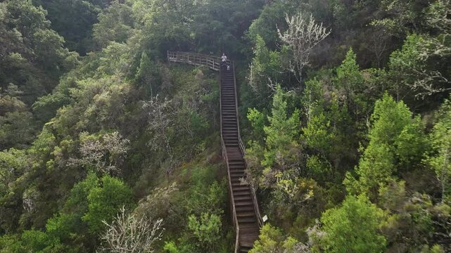 Pasarela del ca&ntilde;on del rio Mao de Ribeira Sacra en Galicia