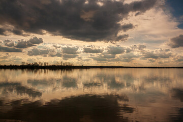 sunset over the lake