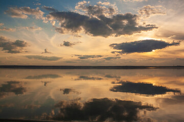 sunset over the river