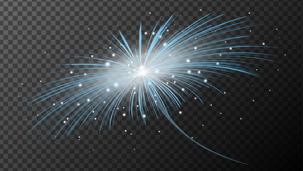 A collection of realistic blue stars ,golden blue fireworks sparkling festive glowing horizontal vector backgrounds, greeting cards, posters and banners.