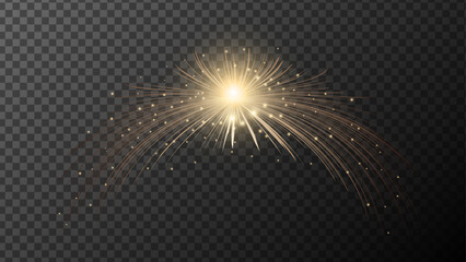 Fireworks vector.Star swirl for web design and fairy decoration. White golden comet light effect with many sparkling shine and shimmering light effects.  © SavirinaArt