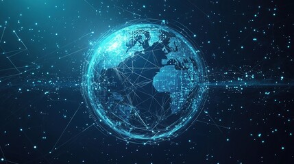 Fototapeta premium Digital Globe, Networked and Connected