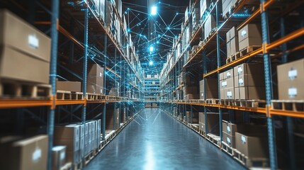 Modern Warehouse with High-Tech Storage Solutions