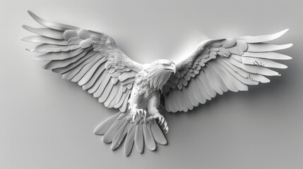 Fototapeta premium White Eagle Sculpture with Spread Wings