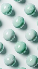 mint candies on white background.