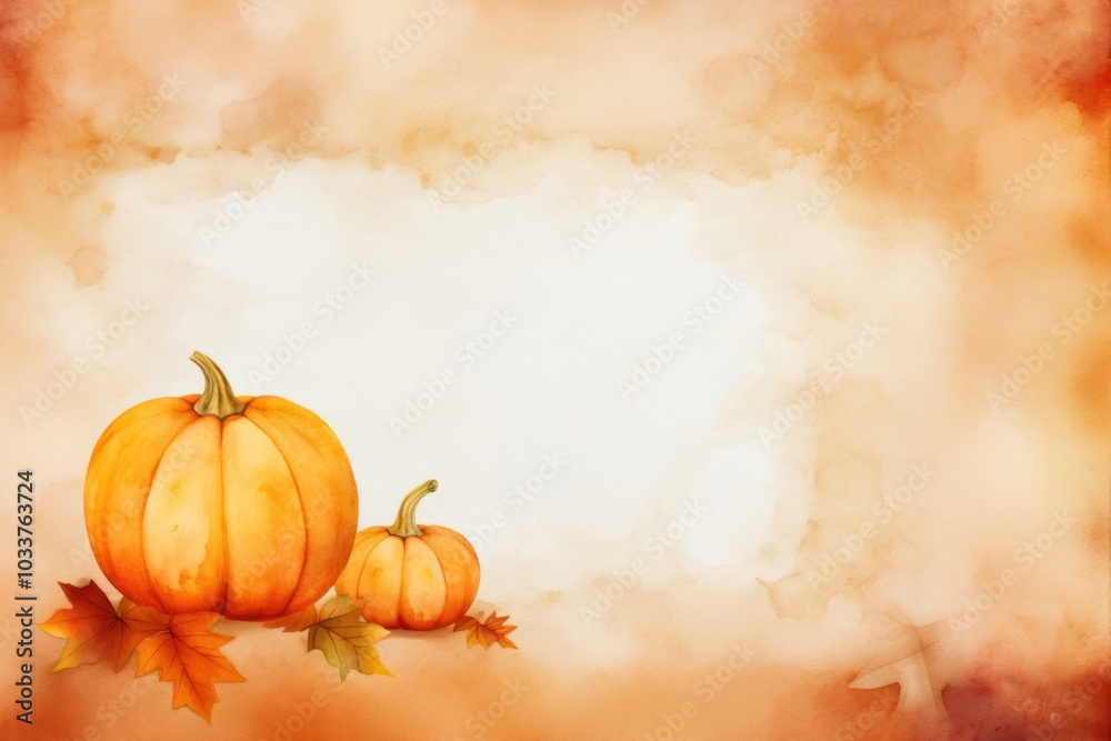 Canvas Prints Pumpkin halloween border background backgrounds vegetable painting.