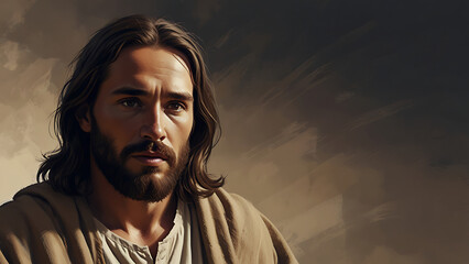 Fototapeta premium closeup shot of jesus Digital painting
