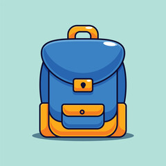 school bag - cartoon vector illustration